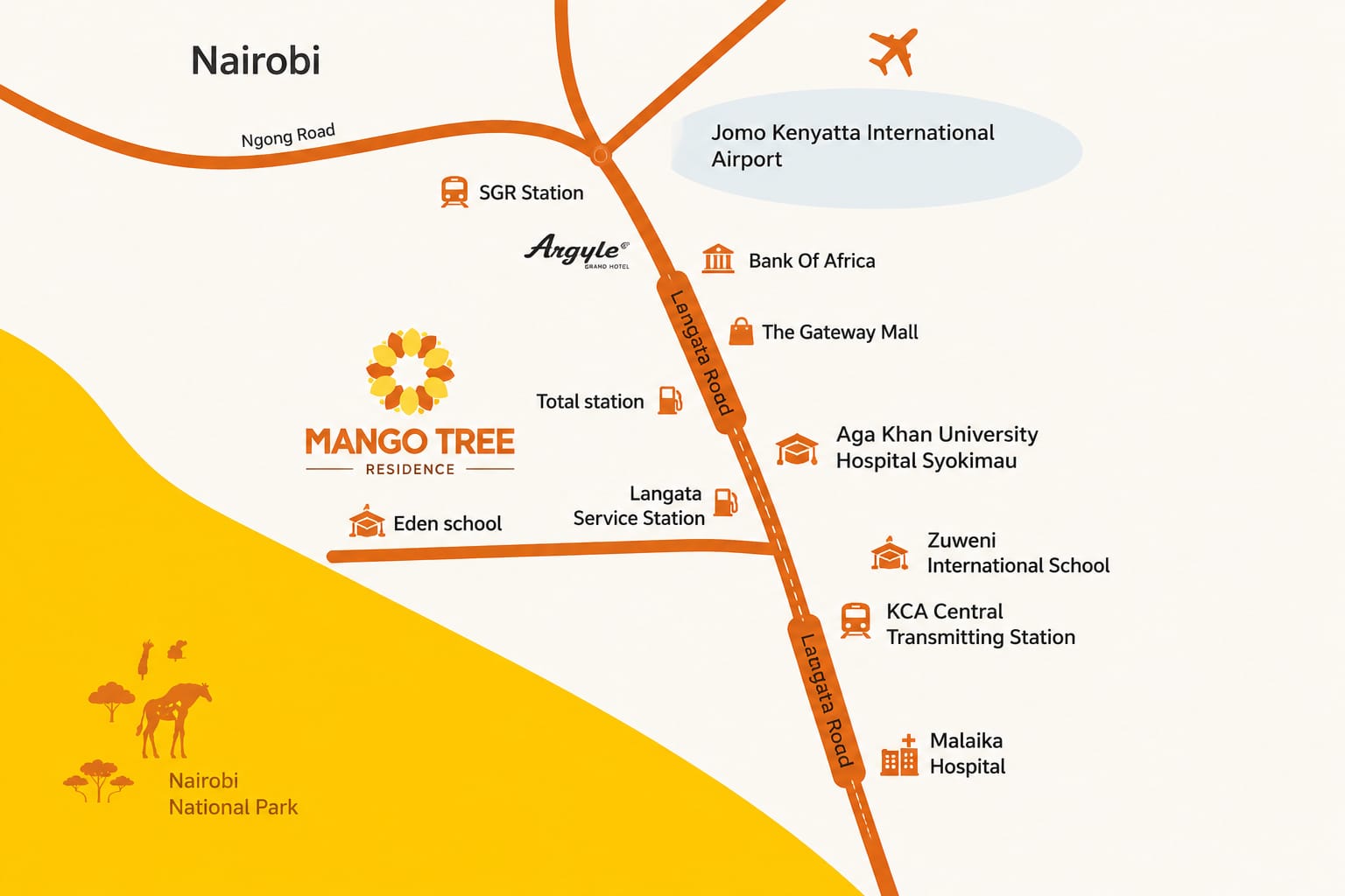 Location view representing Mango Tree Residence access and surroundings